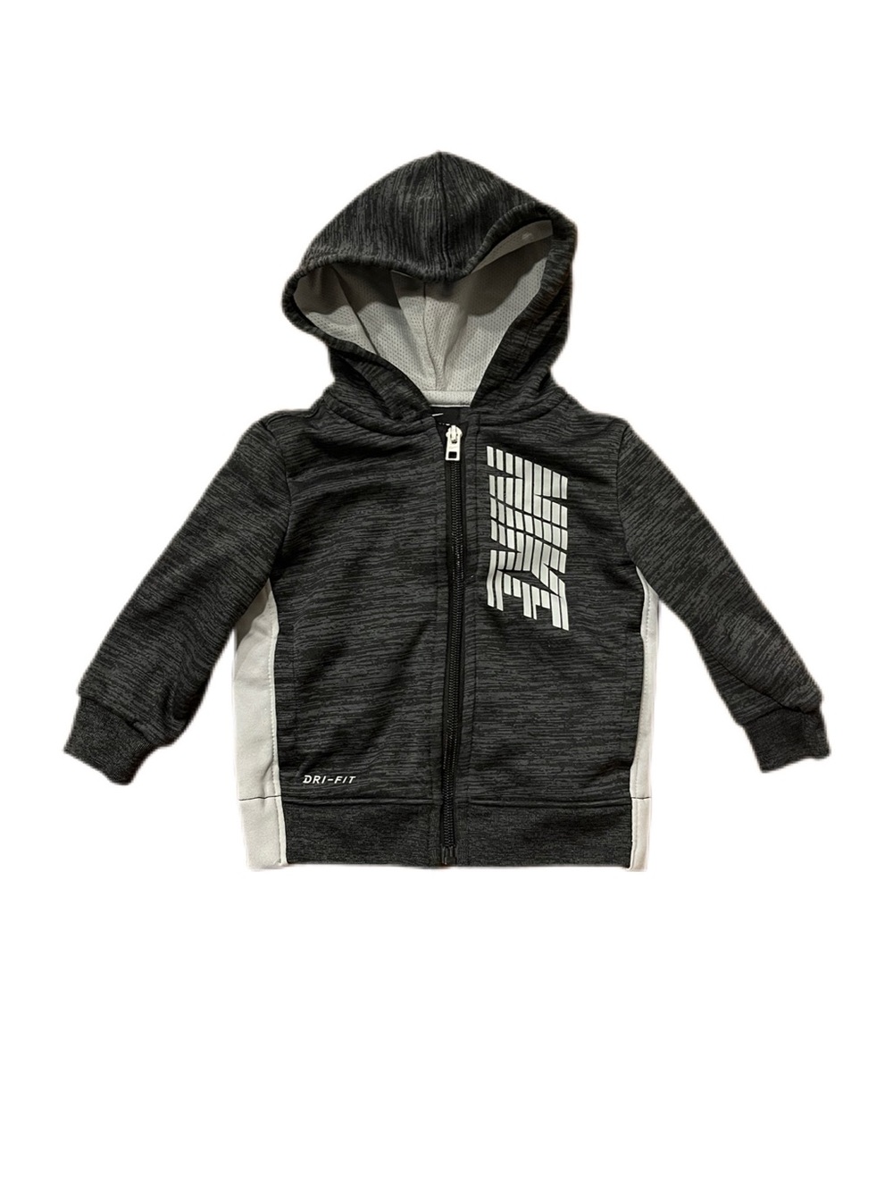 Nike 12m Baby Kids' Dri-FIT Dark Grey Hooded Zip Up Jacket